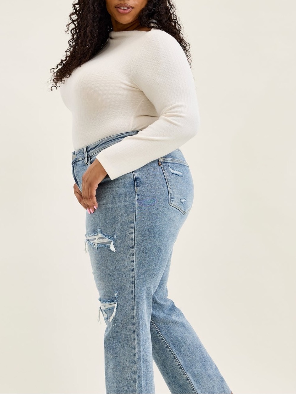 judy blue straight fit distressed plus size jeans size 20W (38 X 31) 11.5” rise